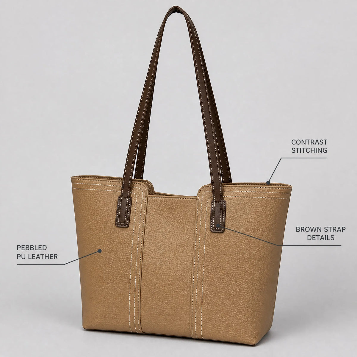 Women's Tote Bag Customizable PU Leather with Custom Logo Fashion Style Waterproof Zipper Closure Chain Strap Polyester Lining
