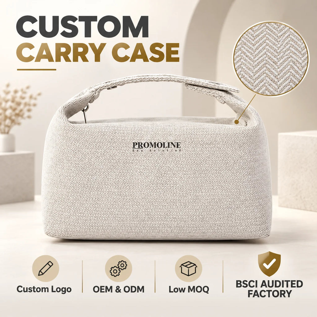Women's Travel Reusable Fashion Cosmetic Bag Custom Natural Plain Canvas Cotton Hemp Jute Wholesale Zipper Durable Makeup