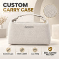 Women's Travel Reusable Fashion Cosmetic Bag Custom Natural Plain Canvas Cotton Hemp Jute Wholesale Zipper Durable Makeup