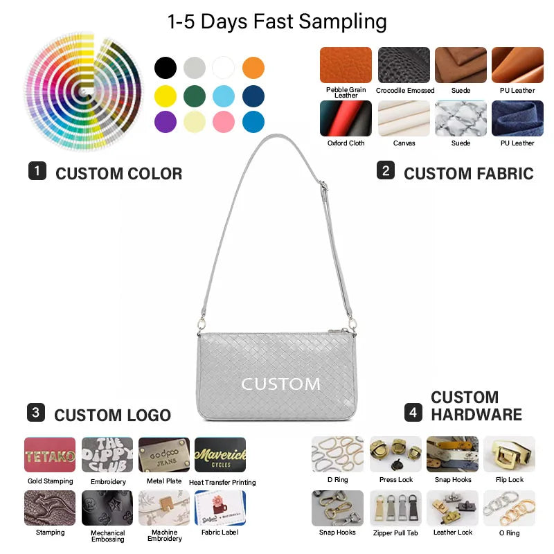 Woven PU Texturized Retro Fashion Autumn Portable Women's Medium Shoulder/Crossbody Bag Simple Light High Quality Cover Closure