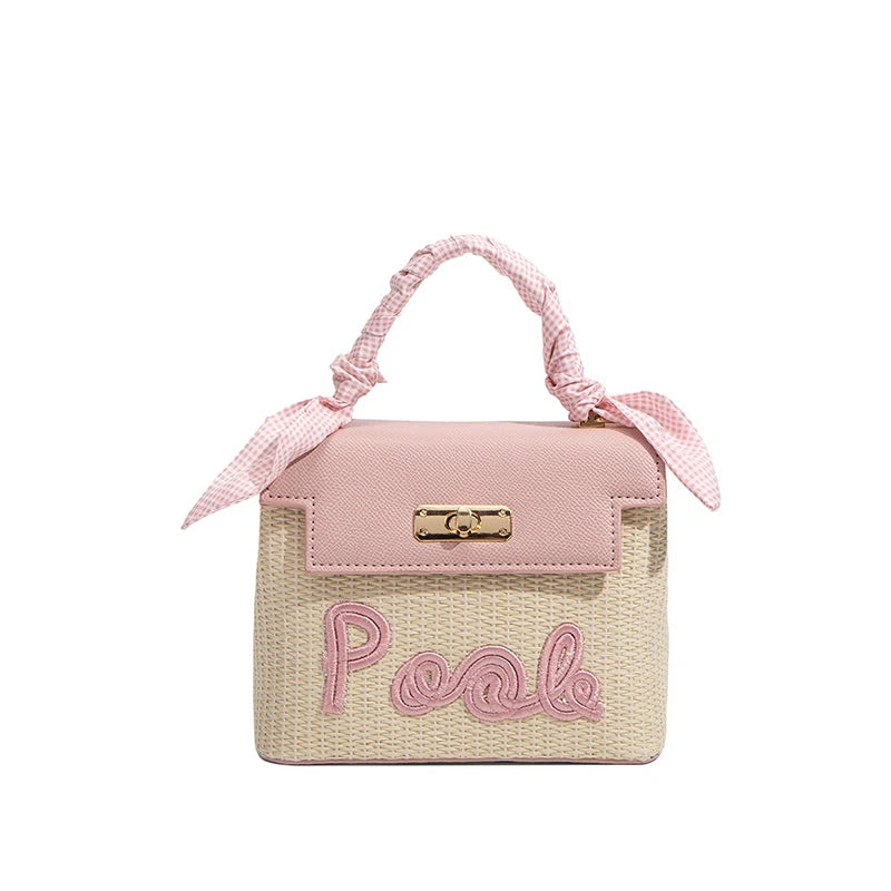 Woven Straw Bag Women's Summer 2022 New Portable Messenger Small square Bag