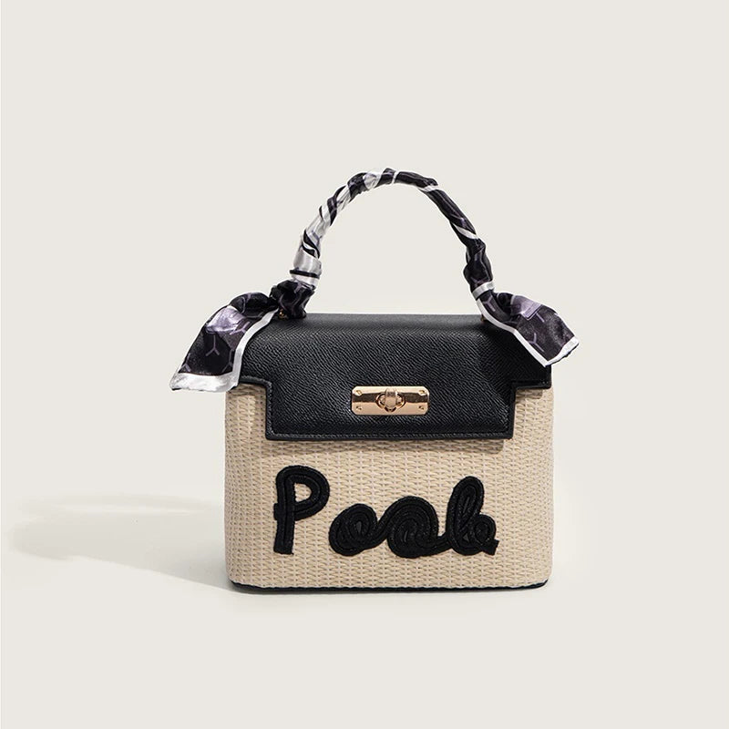 Woven Straw Bag Women's Summer 2022 New Portable Messenger Small square Bag