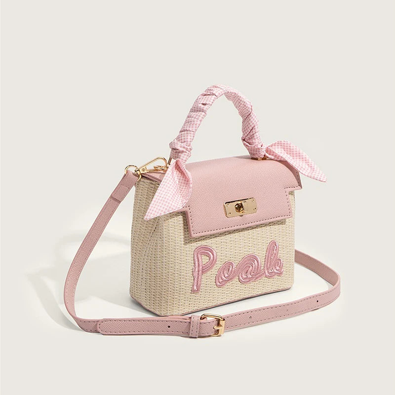 Woven Straw Bag Women's Summer 2022 New Portable Messenger Small square Bag