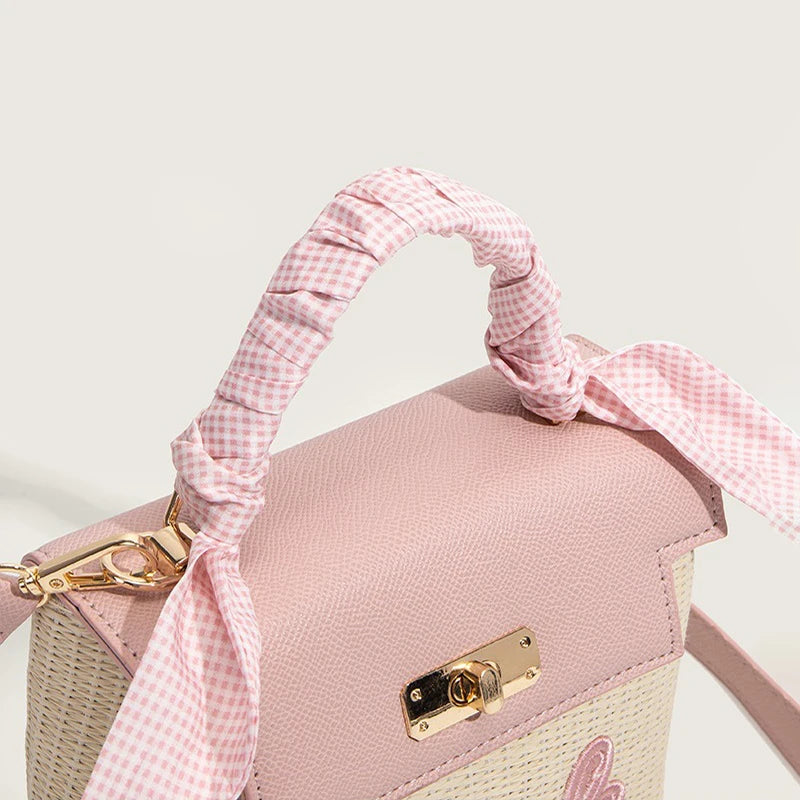 Woven Straw Bag Women's Summer 2022 New Portable Messenger Small square Bag