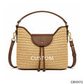 Woven Straw Bucket Bag Women's Raffia Hobo Handbag PU Leather Trim Gold-Tone Hardware Dual Carry OEM Custom Logo