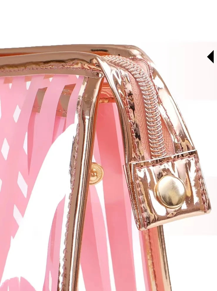 clear Waterproof Pvc Transparent Waterproof Cosmetic Bags Custom logo Makeup Bag with Front