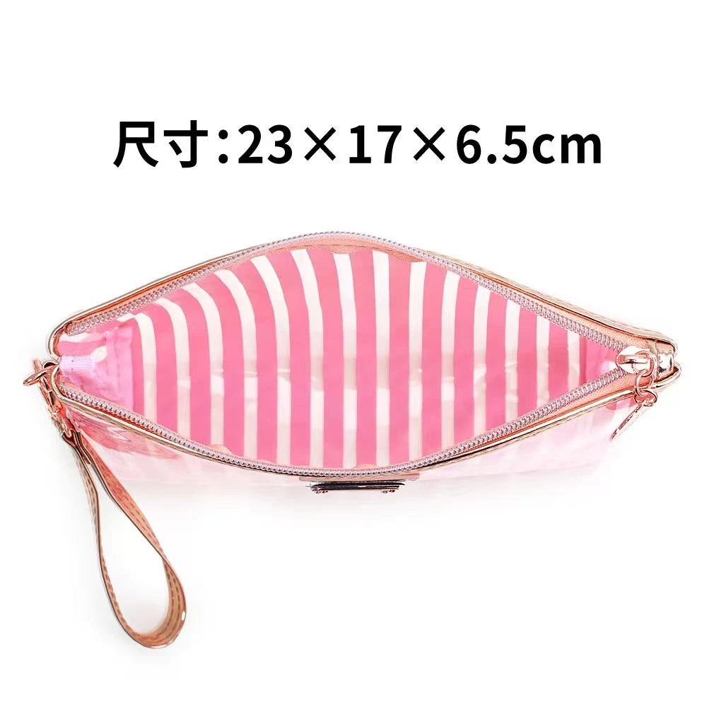 clear Waterproof Pvc Transparent Waterproof Cosmetic Bags Custom logo Makeup Bag with Front