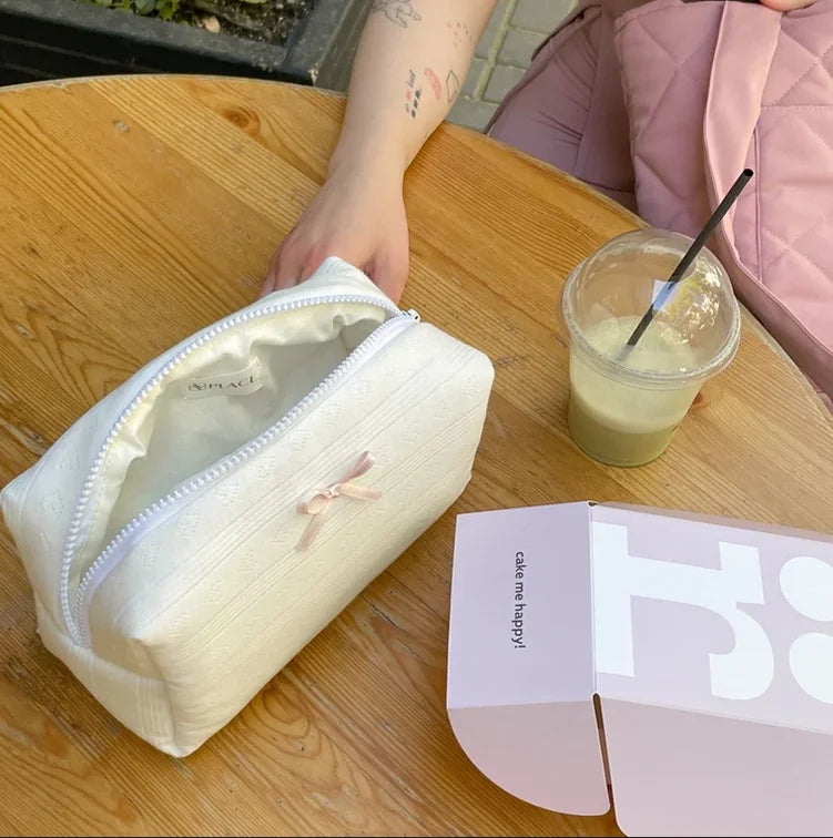 square Teddy Organic Cotton Cosmetics Bag