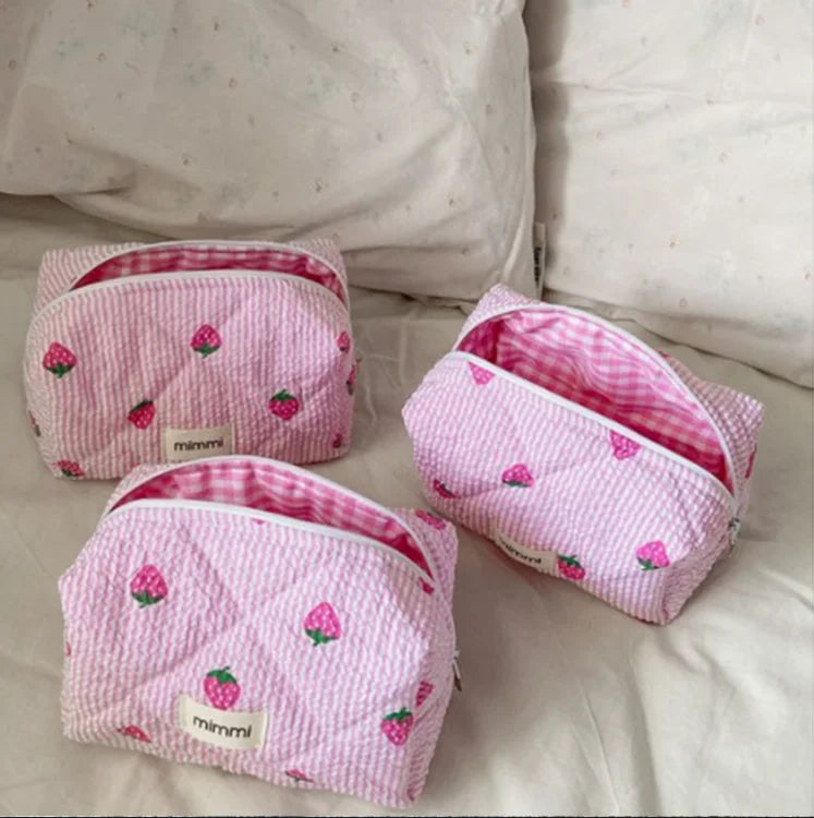 square Teddy Organic Cotton Cosmetics Bag